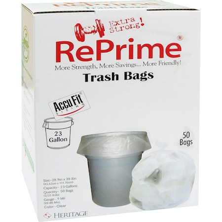 Heritage Bag 23 gal Trash Bags, 0.90 mil (23 Micron), Clear, 6 PK HERH5645TCRC1CT